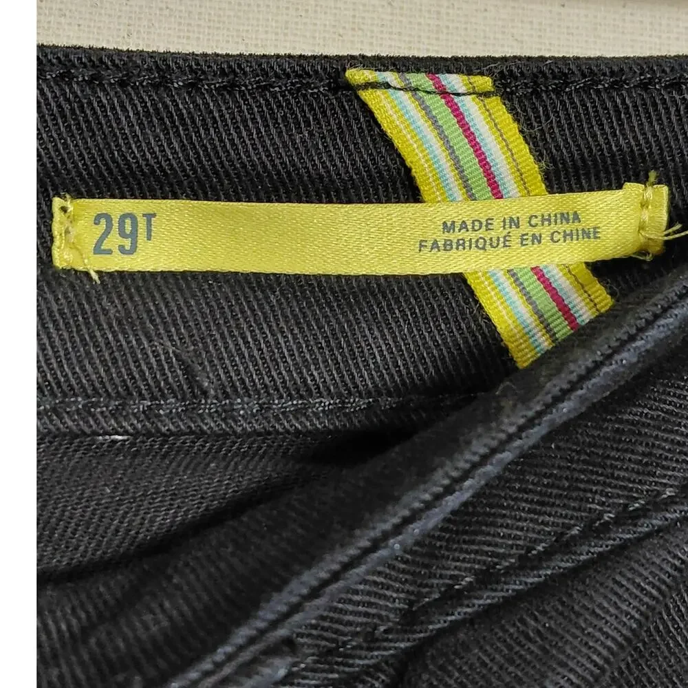 Maeve by Anthropologie Black Wide Leg Denim Jeans Women Size 29